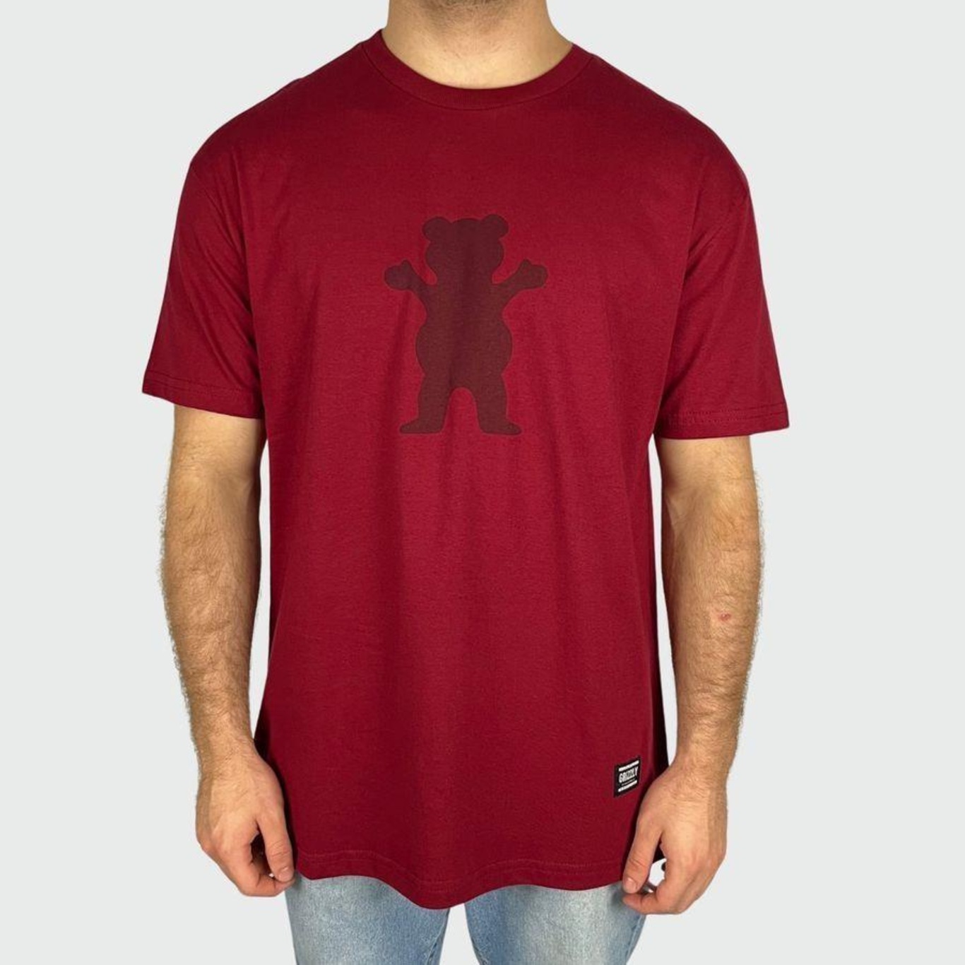 Camiseta Grizzly Og Bear Tee Burgundy - Masculina - Foto 1