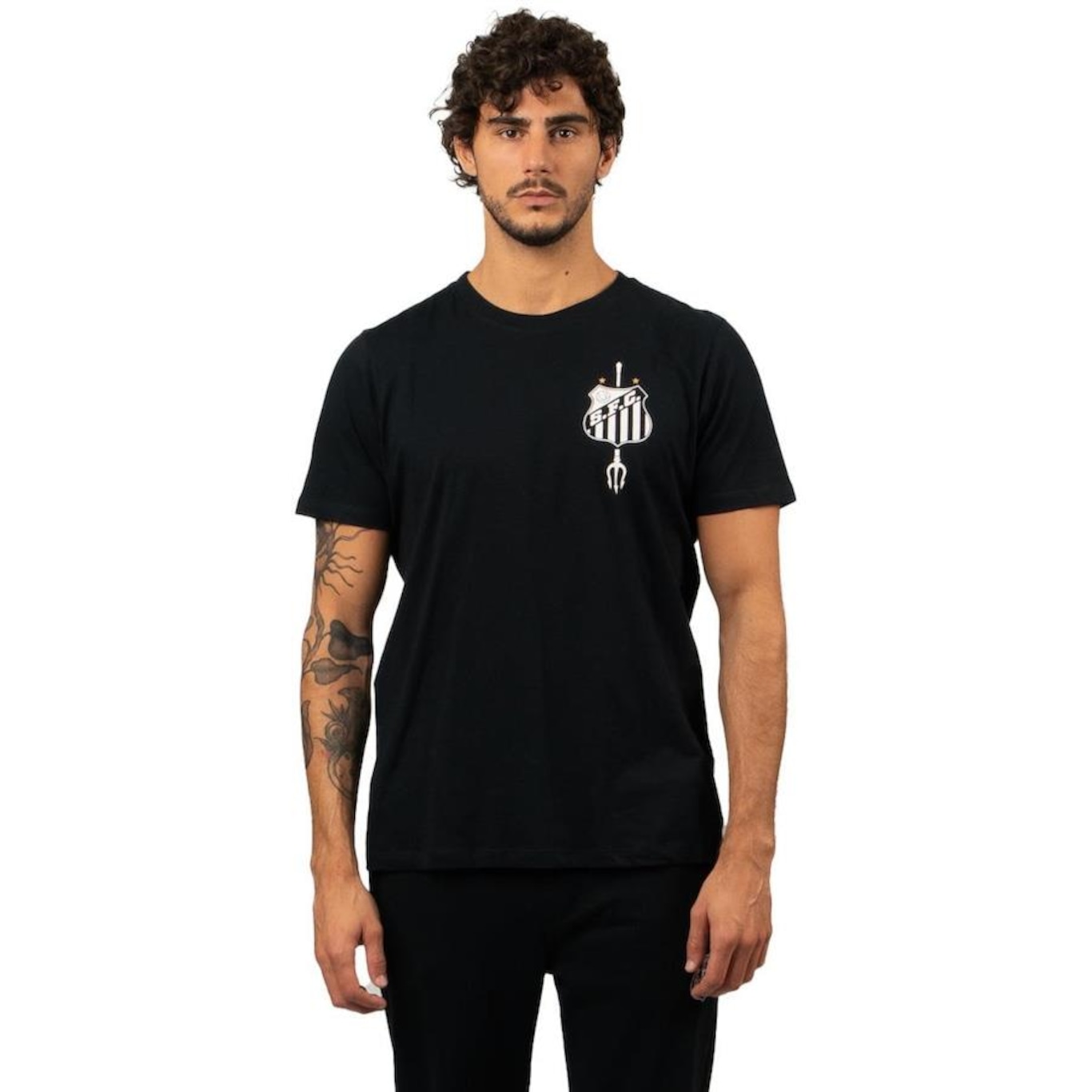 Camiseta do Santos Surf Center Oficial Torcedor Netuno - Masculina - Foto 1