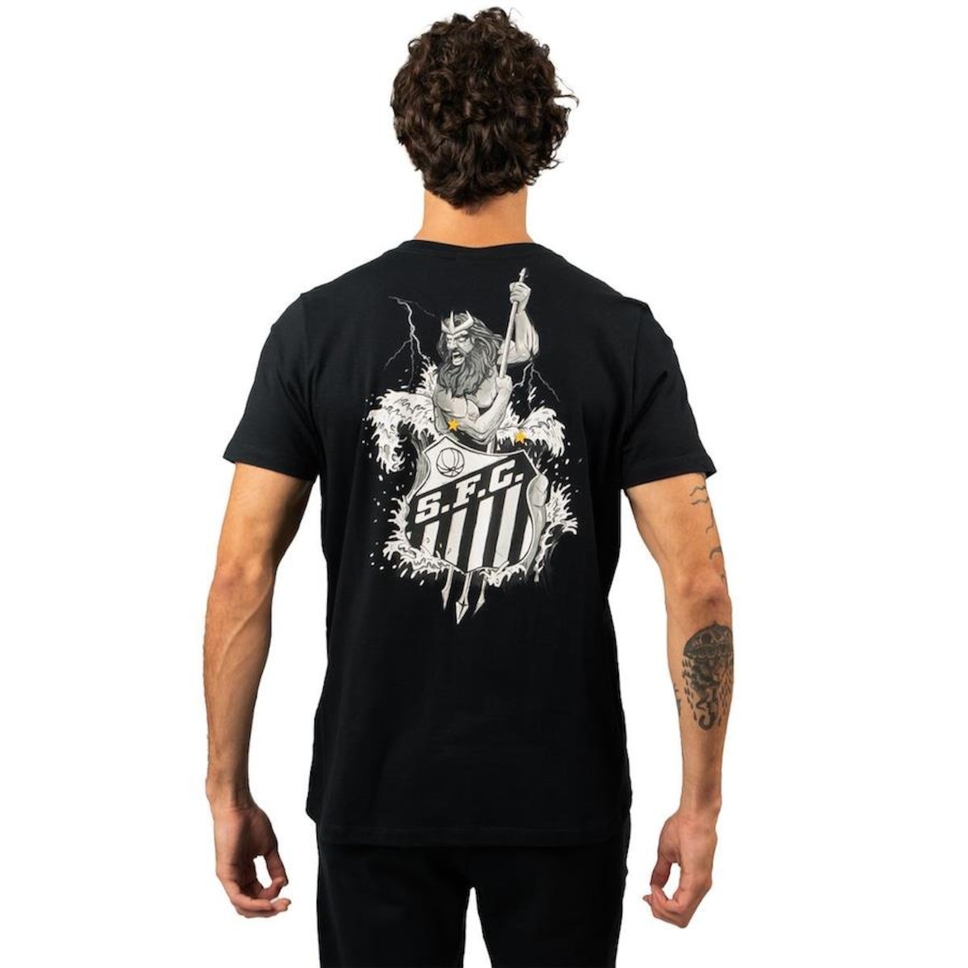 Camiseta do Santos Surf Center Oficial Torcedor Netuno - Masculina - Foto 3