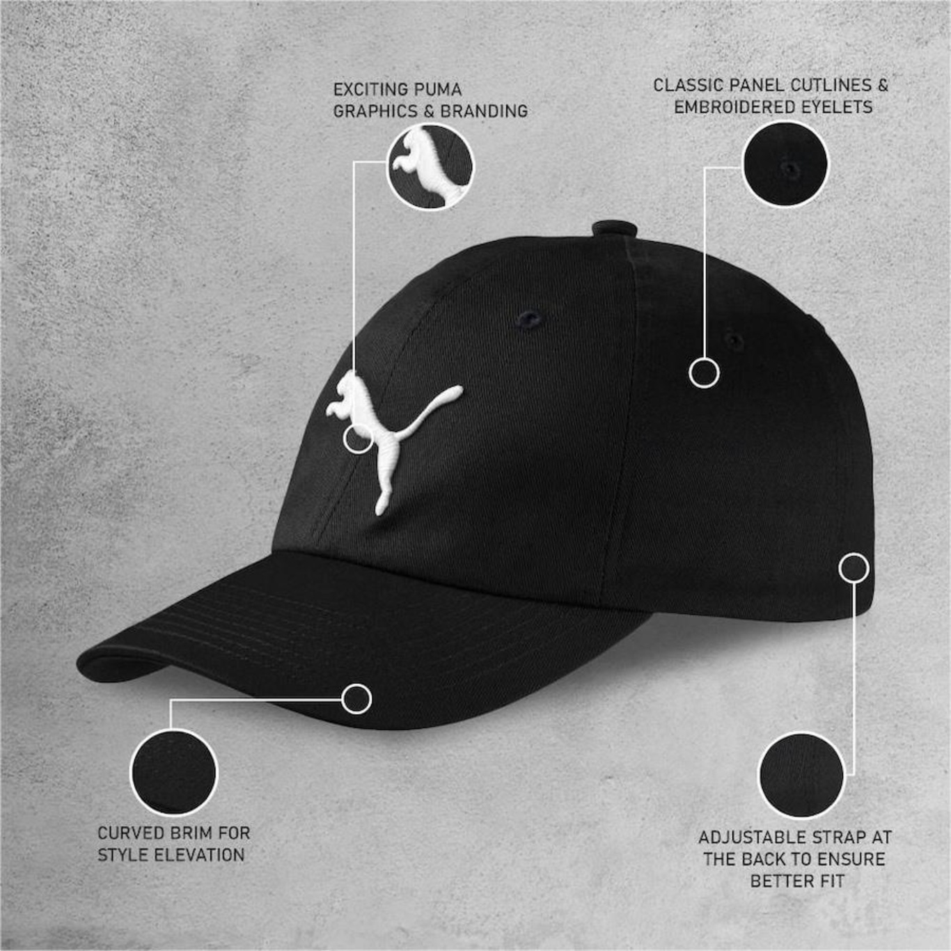 Boné Aba Curva Puma Essentials Big Cat Original - Strapback - Adulto ...