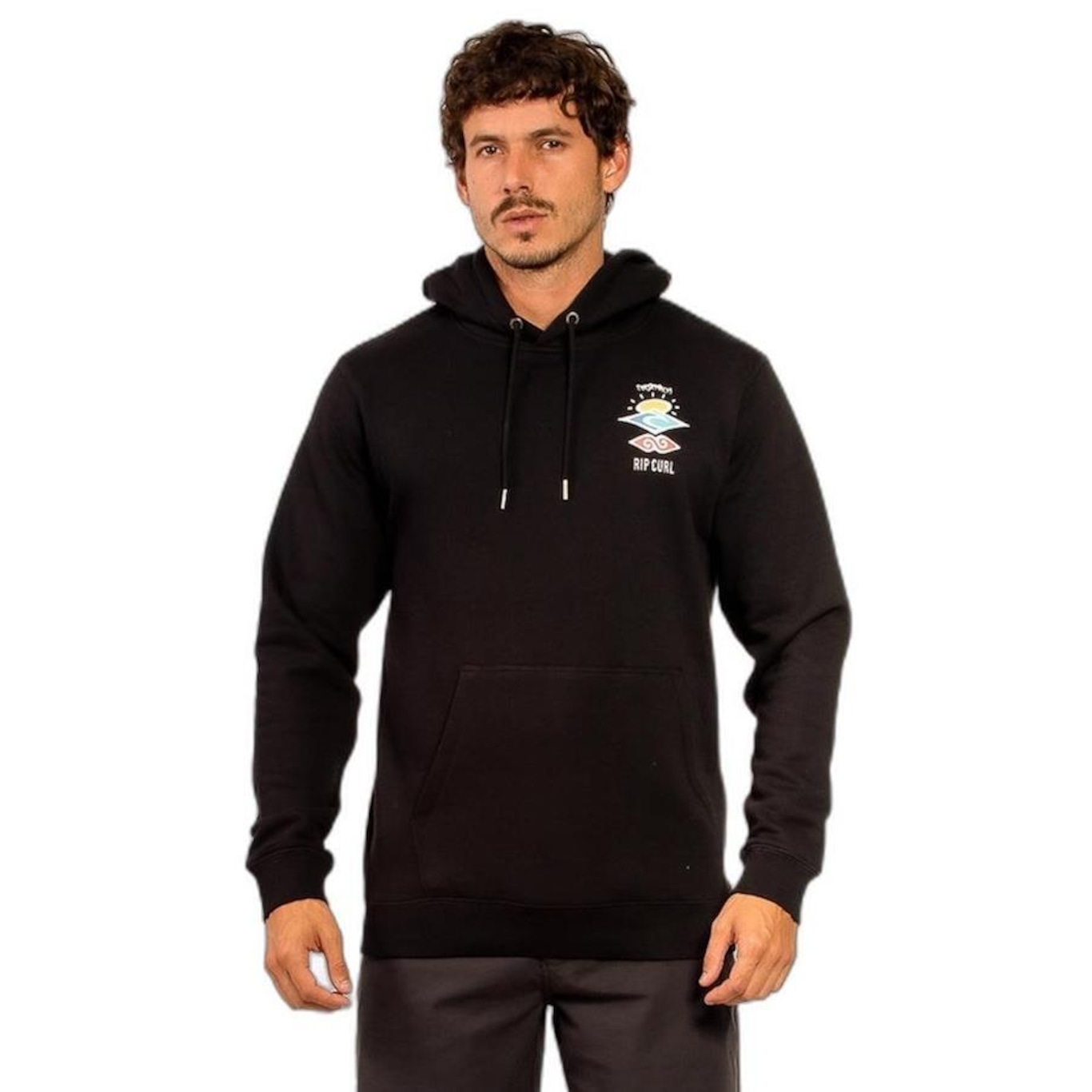 Blusão de Moletom Rip Curl Search Icon Hood Masculino - Foto 1