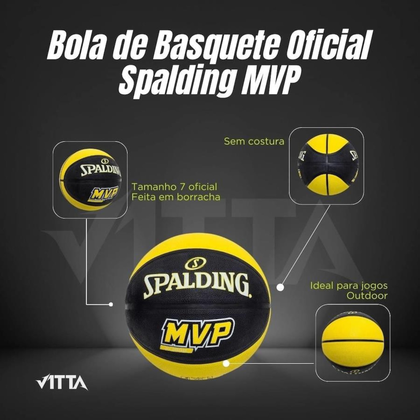 Bola de Basquete Oficial Spalding Mvp Outdoor - Foto 5