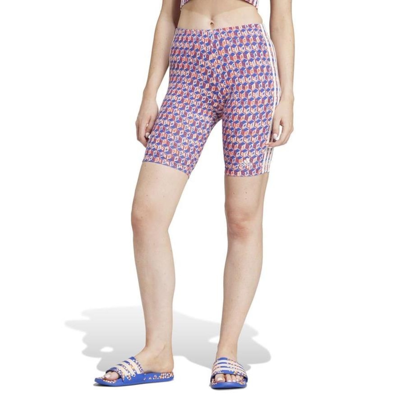 Short adidas Biker Farm Rio - Feminino - Foto 1