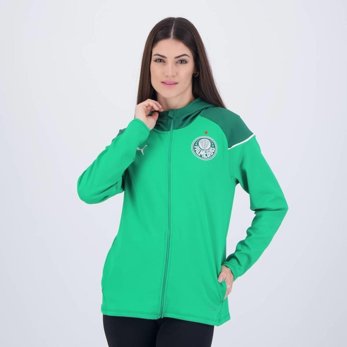 Jaqueta Puma Palmeiras Casuals Feminina Verde - Foto 1