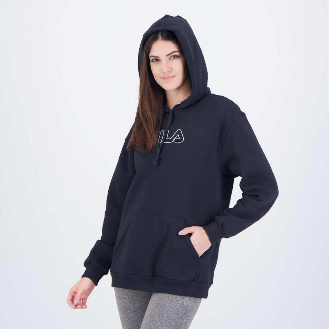 Blusão de Moletom com Capuz Fila Letter Winter Outline - Feminino - Foto 2