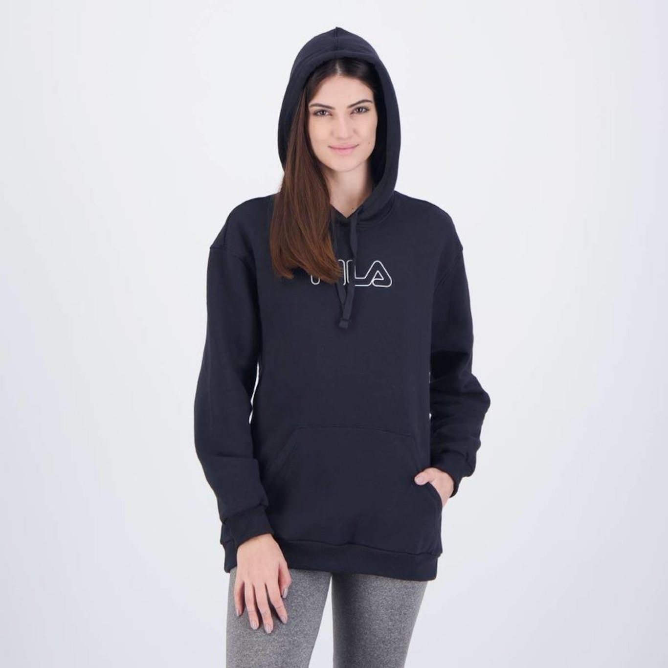 Blusão de Moletom com Capuz Fila Letter Winter Outline - Feminino - Foto 3