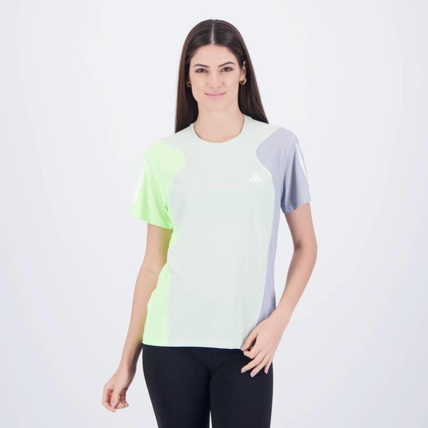 Camiseta adidas Own The Run Colorblock - Feminina - Foto 1