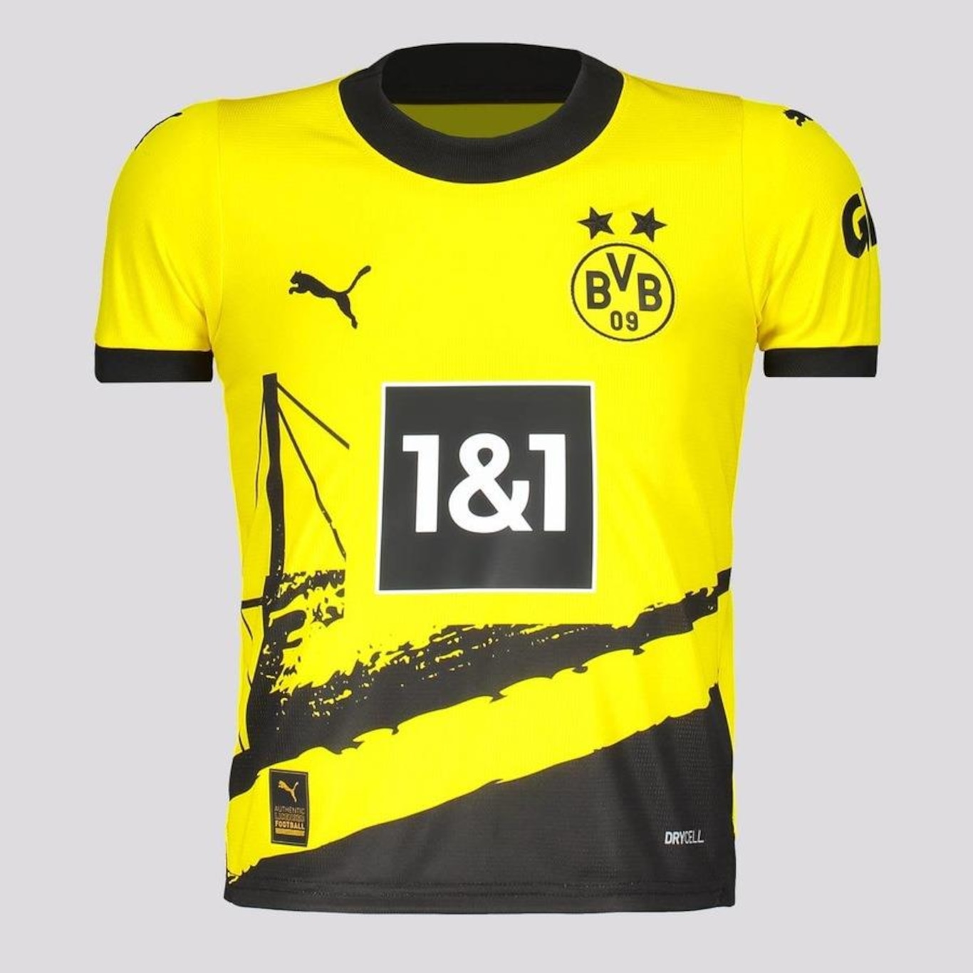 Camisa Borussia Dortmund Home 23/24 Puma - Infantil - Foto 1