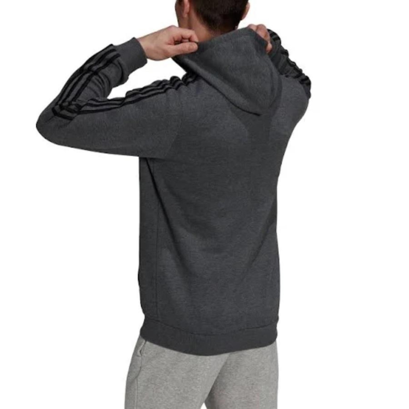 Moletom adidas Capuz Zíper Essentials 3-Stripes Masculino - Foto 3