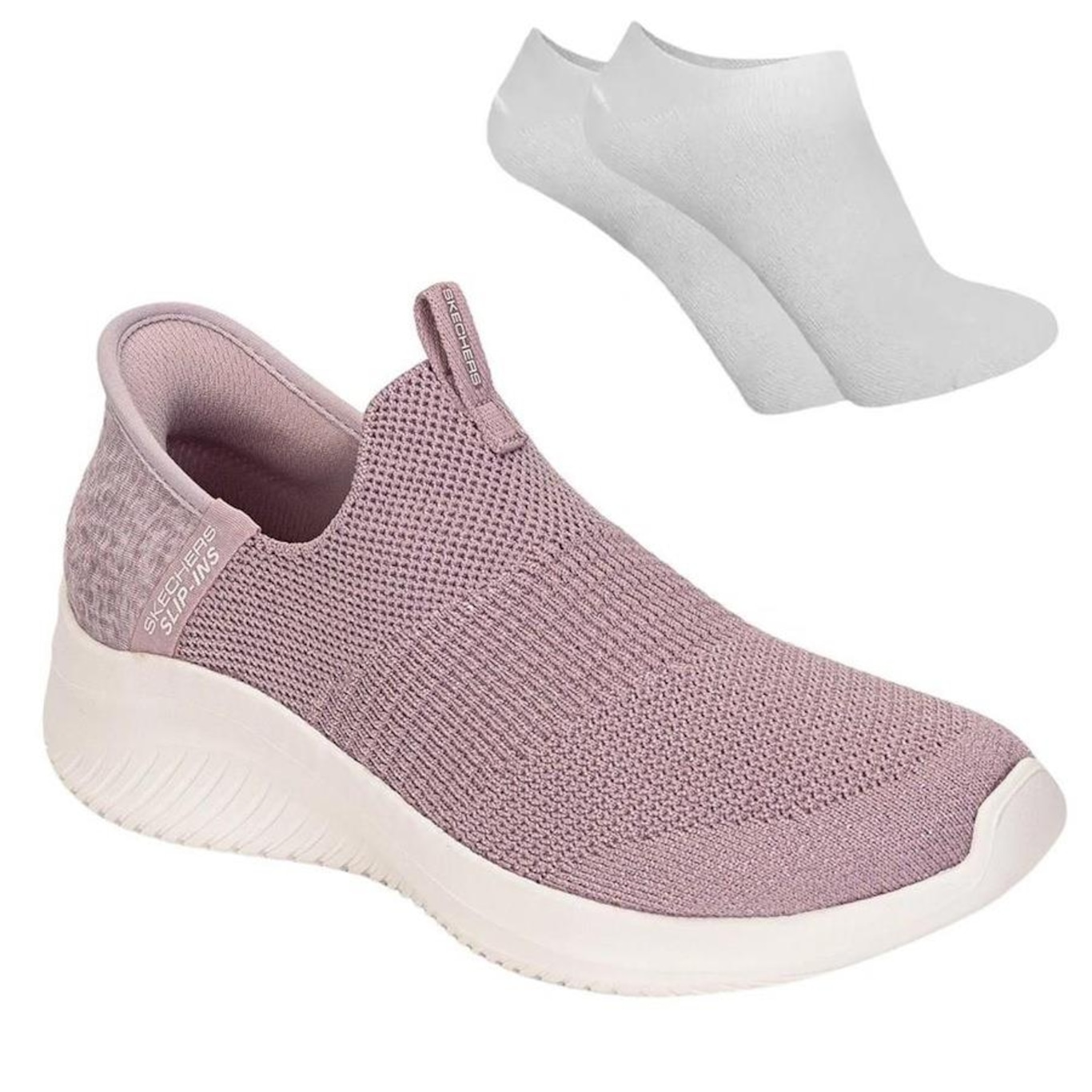 Kit Tênis Skechers Ultra Flex 3.0 Smooth Step - Feminino + Par de Meia - Foto 1