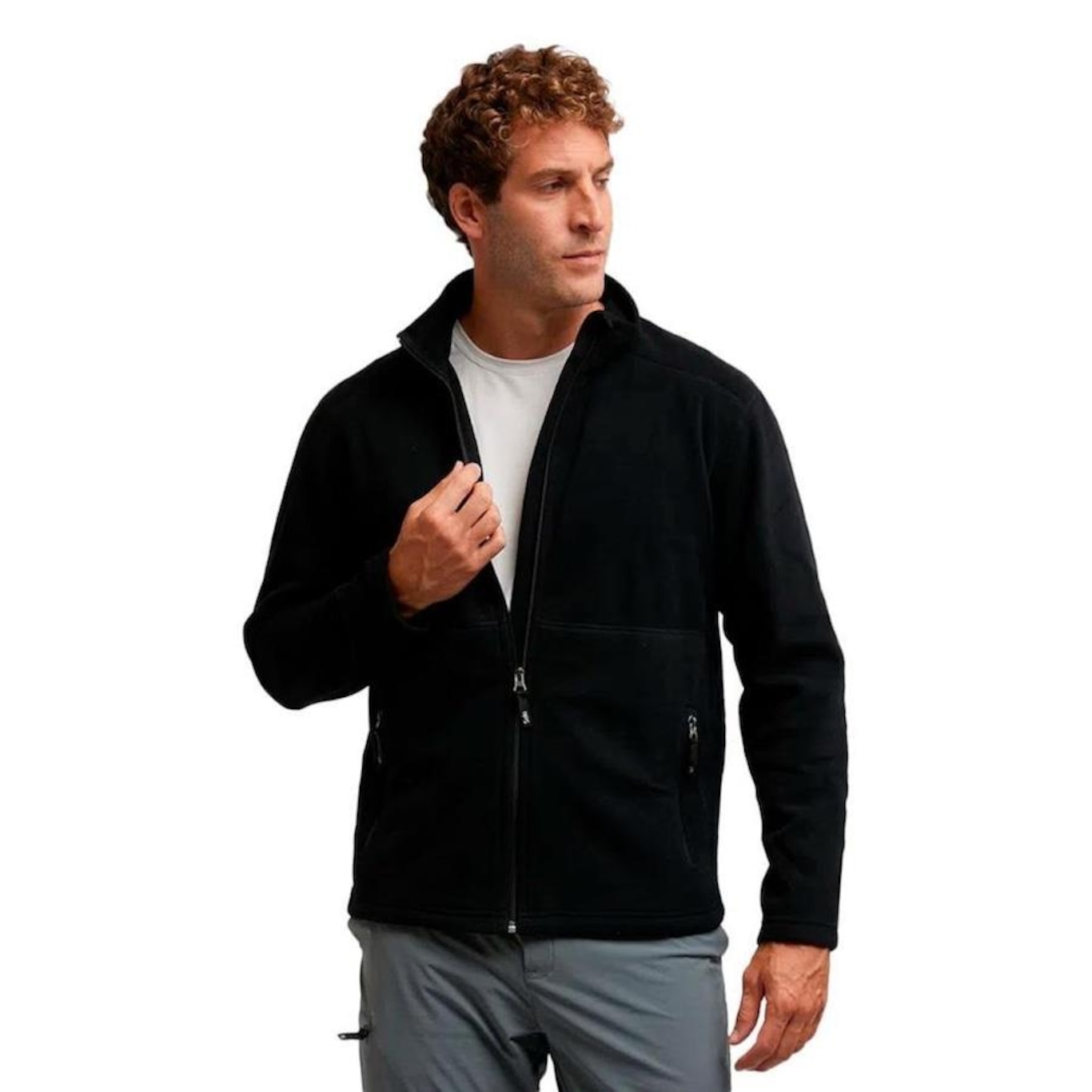 Jaqueta sem Capuz Solo Microfleece II - Masculina - Foto 3