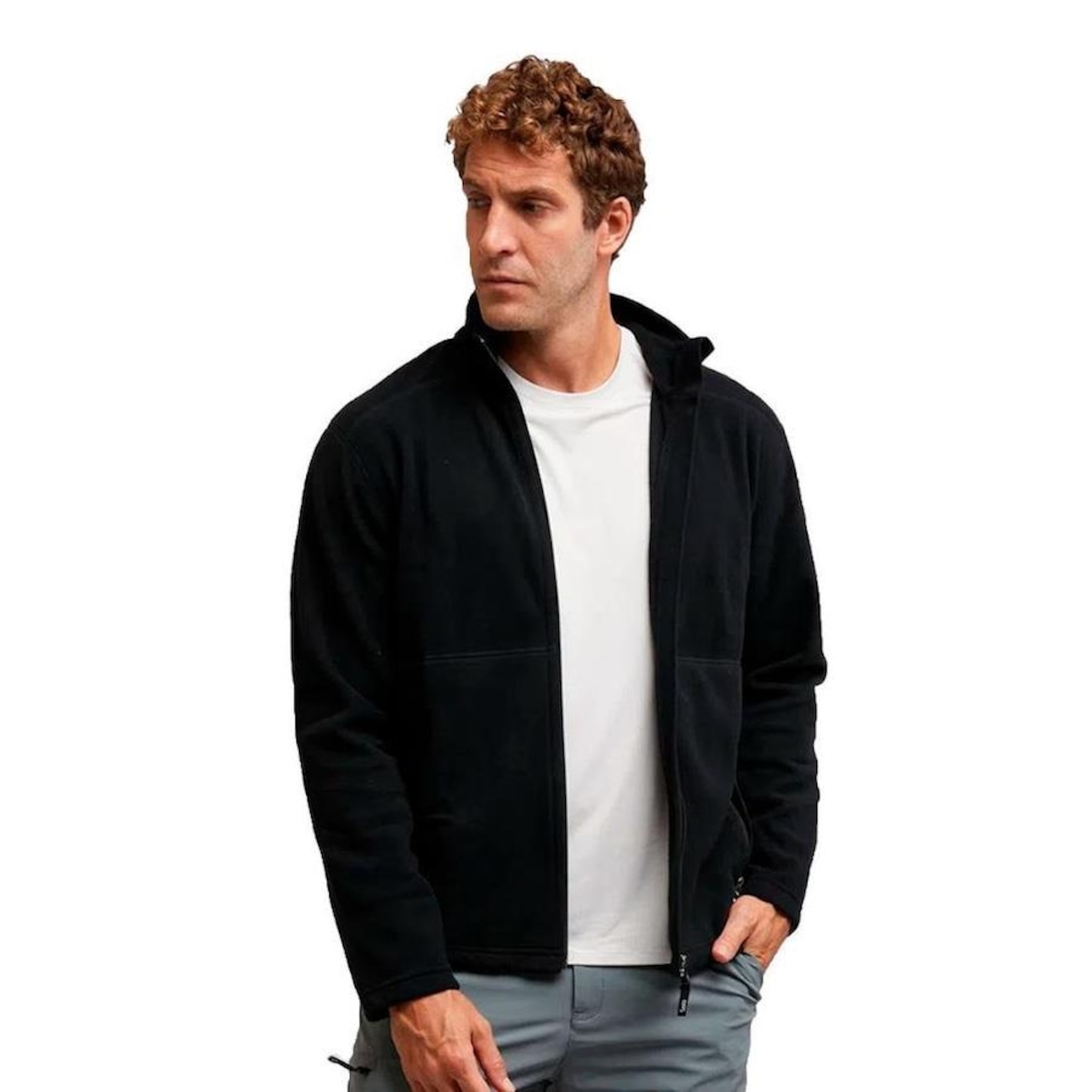 Jaqueta sem Capuz Solo Microfleece II - Masculina - Foto 4