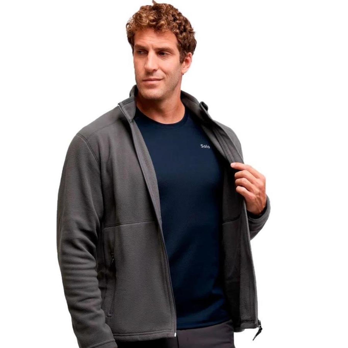 Jaqueta sem Capuz Solo Microfleece II - Masculina - Foto 3