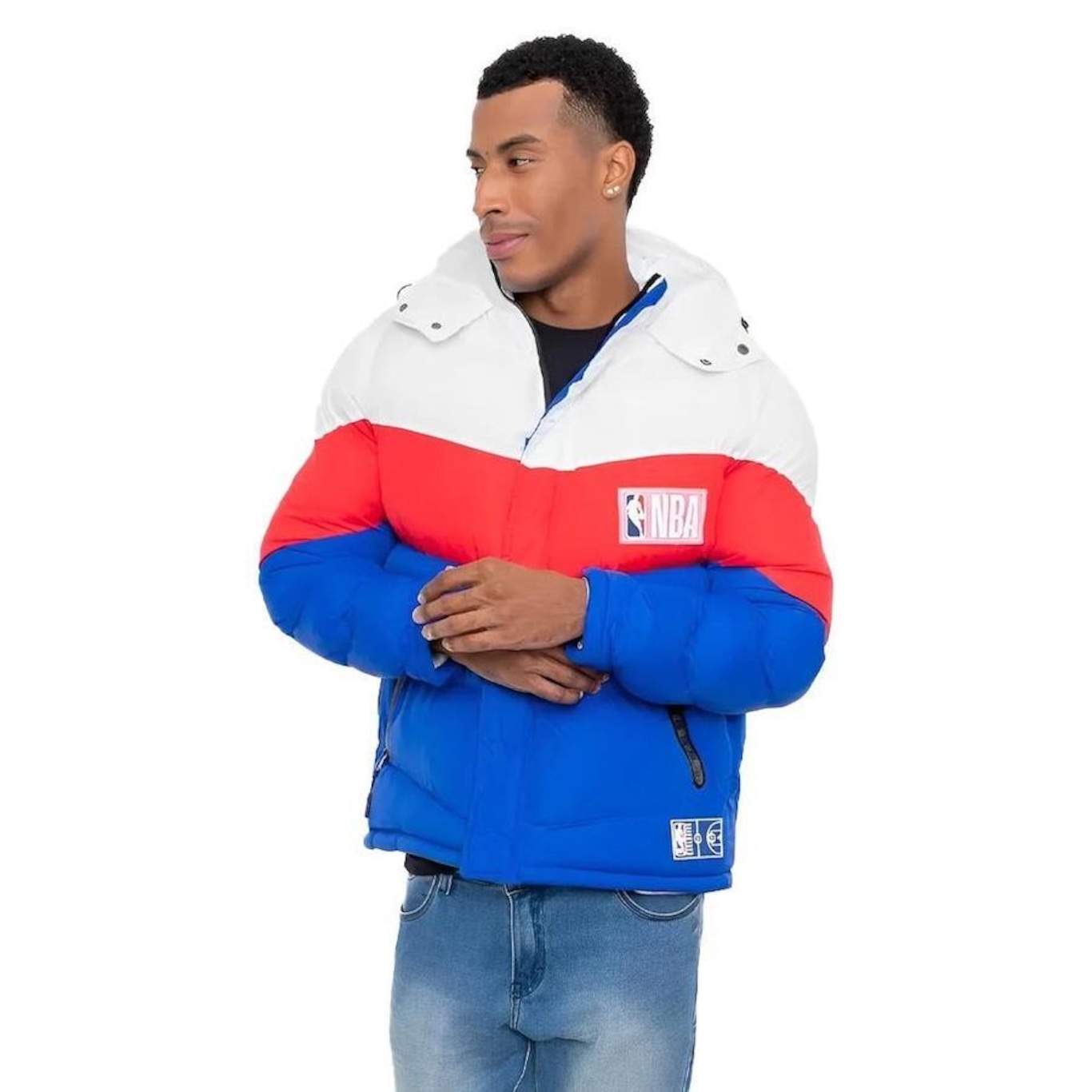 Jaqueta com Capuz Puffer NBA Dual Color - Masculina - Foto 1