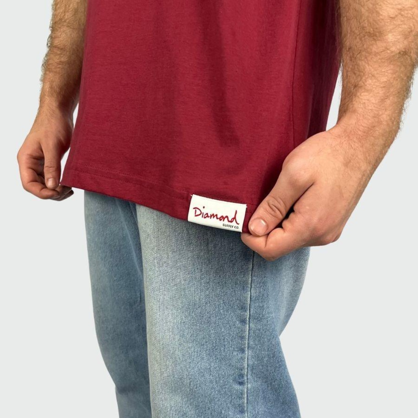 Camiseta Diamond Og Sign Burgundy - Masculina - Foto 3