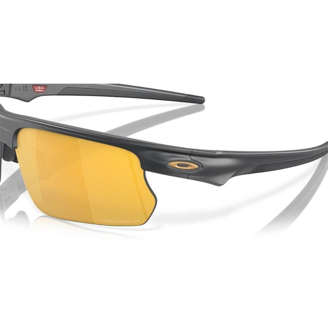 Óculos de Sol Unissex Oakley Bisphaera Matte Carbon Prizm 24K Polarized - Foto 3