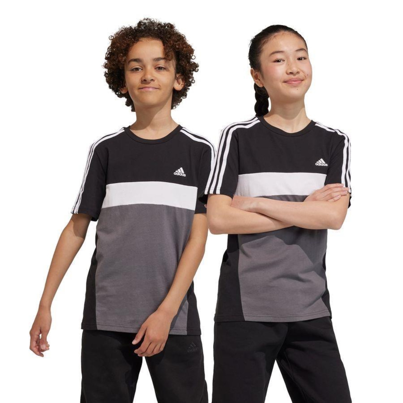 Camiseta adidas J 3S Tib T - Infantil - Foto 2