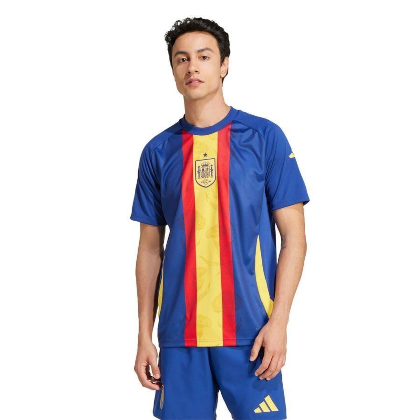 Camisa Pré-Jogo da Espanha adidas - Masculina - Foto 2