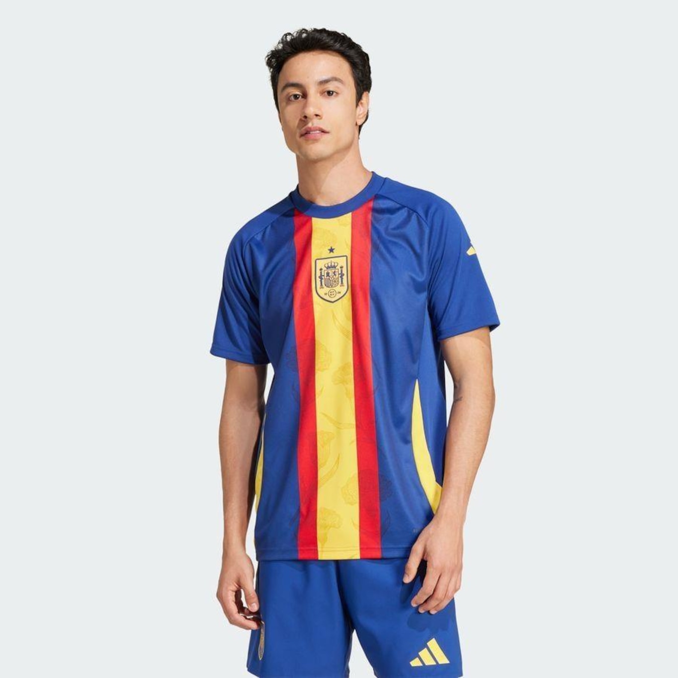 Camisa Pré-Jogo da Espanha adidas - Masculina - Foto 3