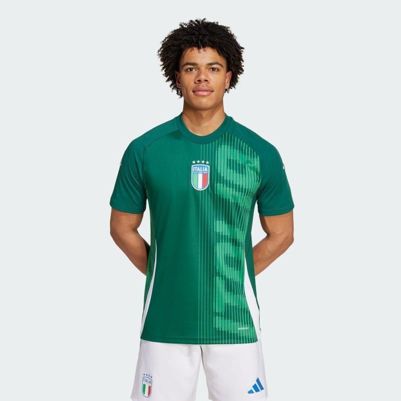 Camisa Pré-Jogo da Itália adidas - Masculina - Foto 3