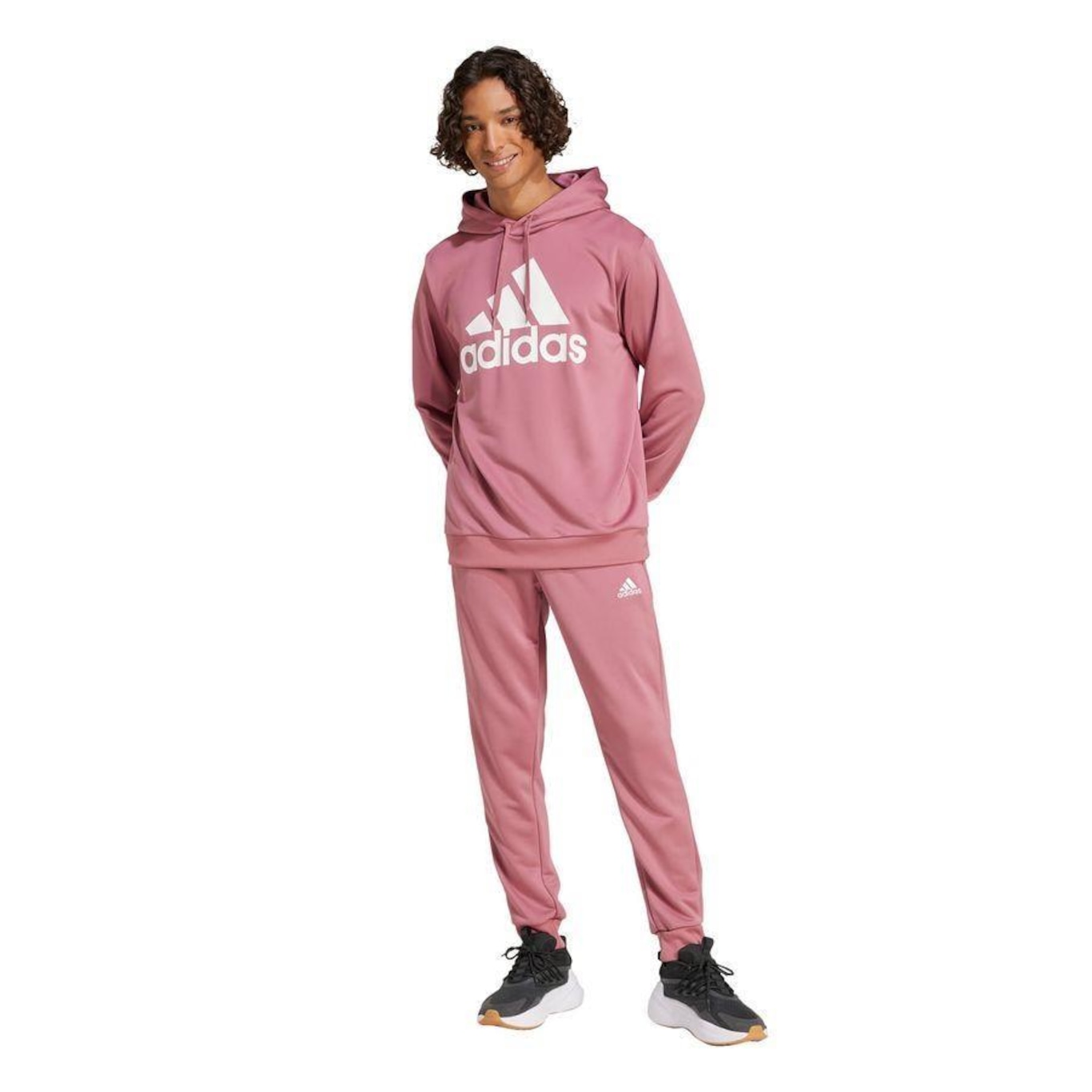 Agasalho de Moletinho com Capuz adidas Sportswear - Masculino - Foto 1