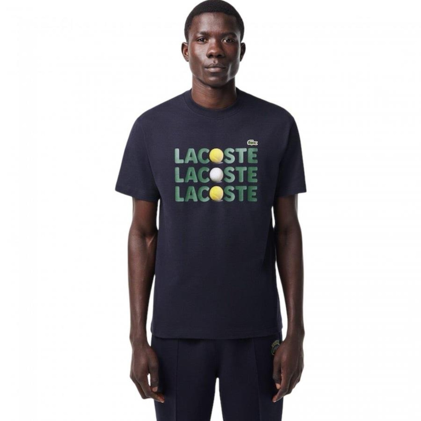 Camiseta Lacoste Ball Print - Masculina - Foto 1