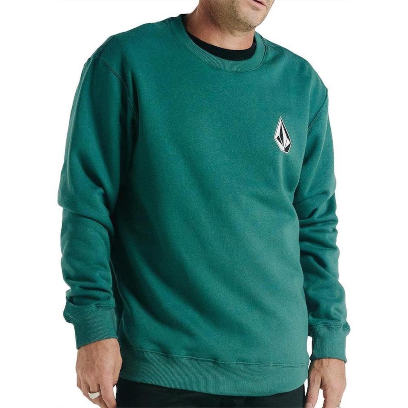 Moletom Volcom Careca Iconic Stone Wt24 Masculini Verde - Foto 1