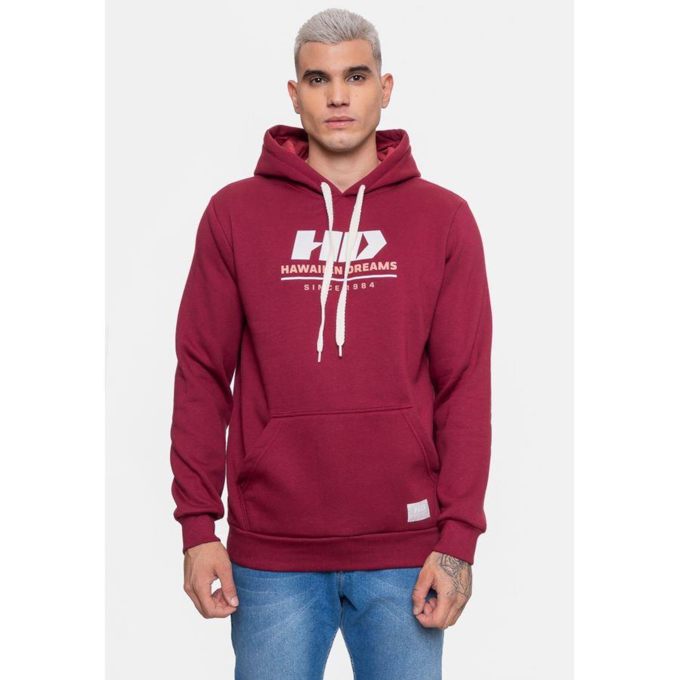 Blusão de Moletom com Capuz Hd Basic Chamberry - Masculino - Foto 1