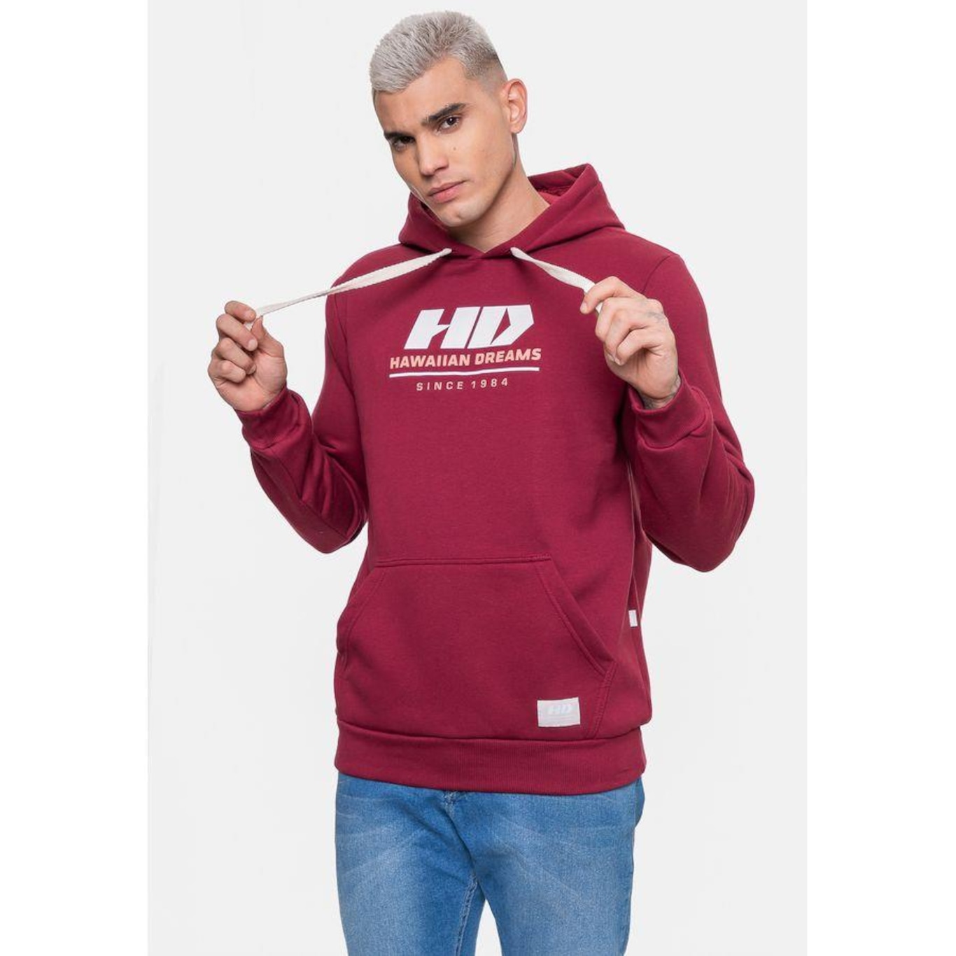 Blusão de Moletom com Capuz Hd Basic Chamberry - Masculino - Foto 4