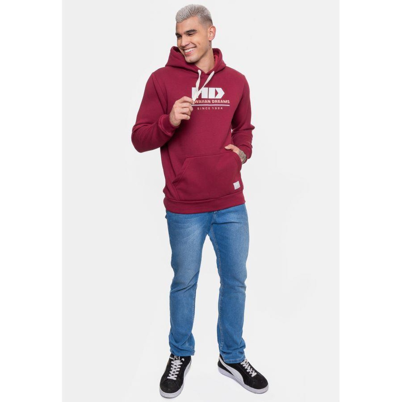 Blusão de Moletom com Capuz Hd Basic Chamberry - Masculino - Foto 5