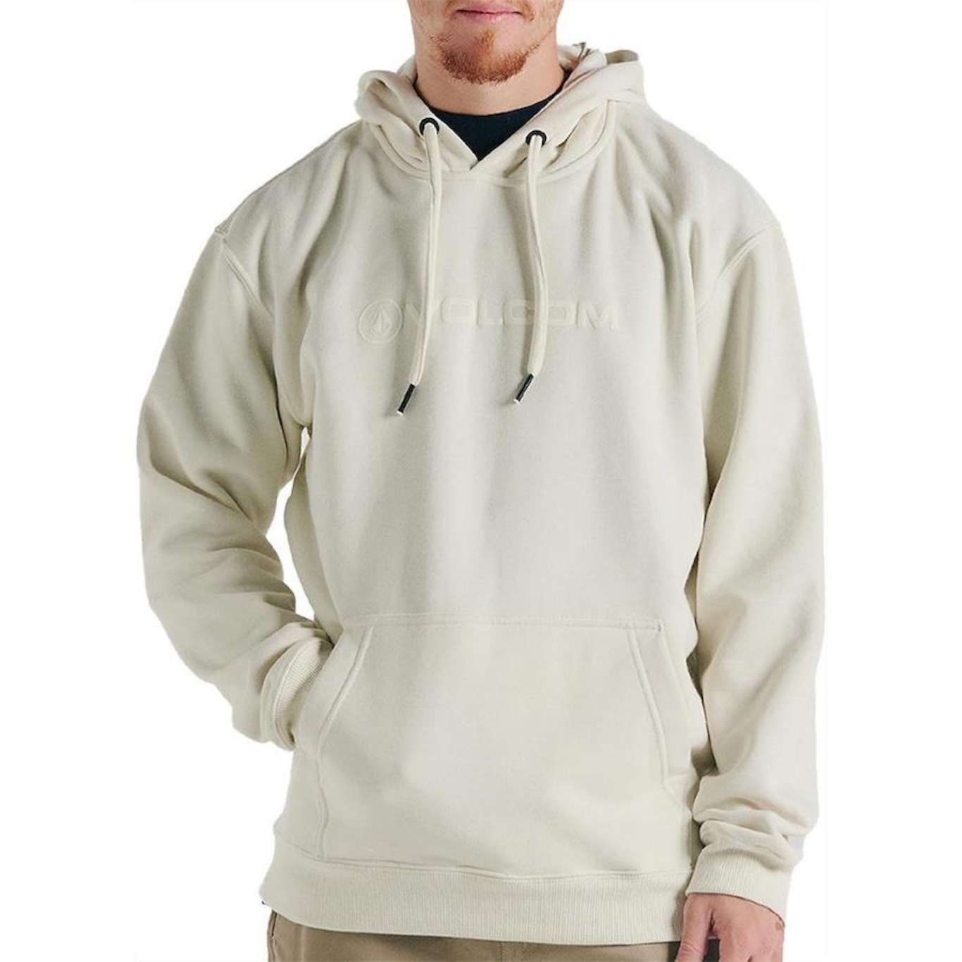 Moletom Volcom Canguru New Style Wt24 Masculino Off White - Foto 1