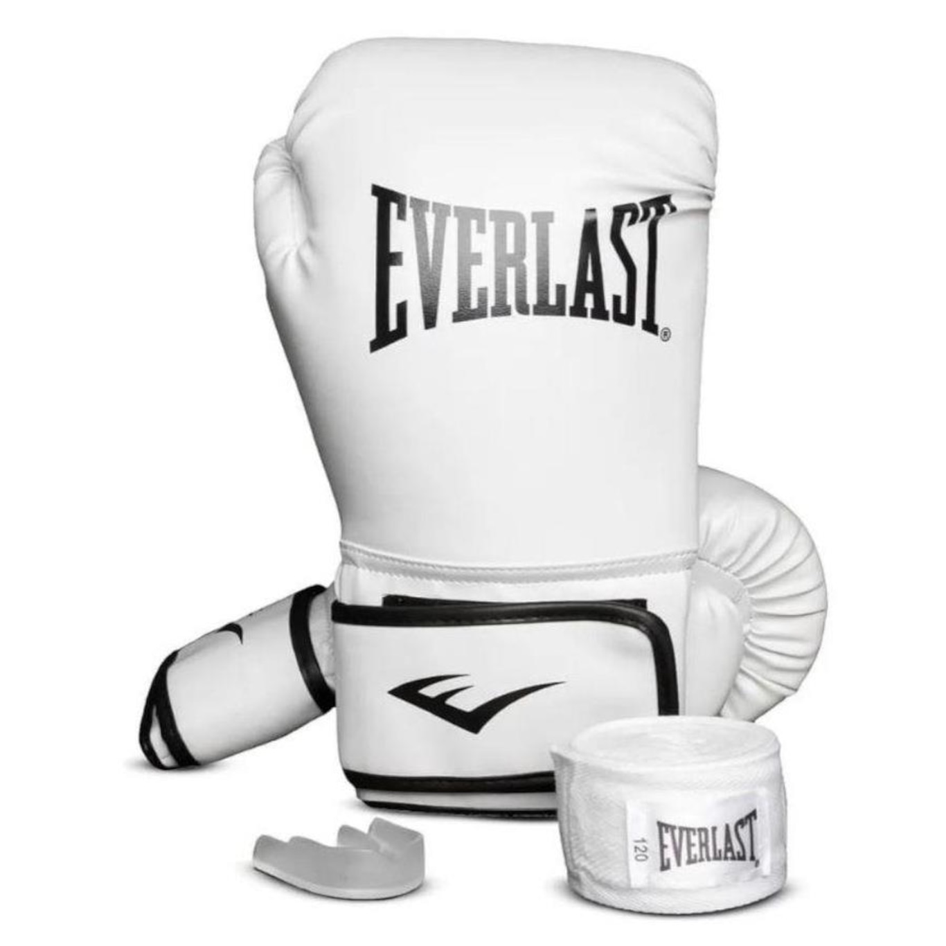 Kit Luvas Treino Boxe Everlast Core Bandagem Bucal - Foto 1