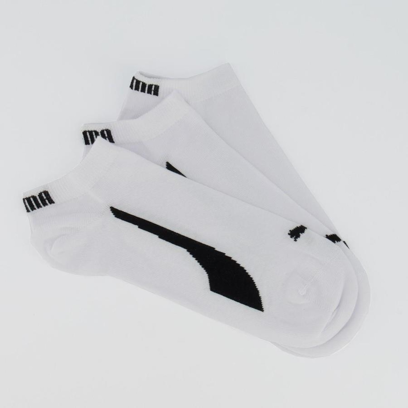 Kit Meia Puma Sapatilha Cano Curto Logo Br - 3 Pares - Unissex - Foto 1