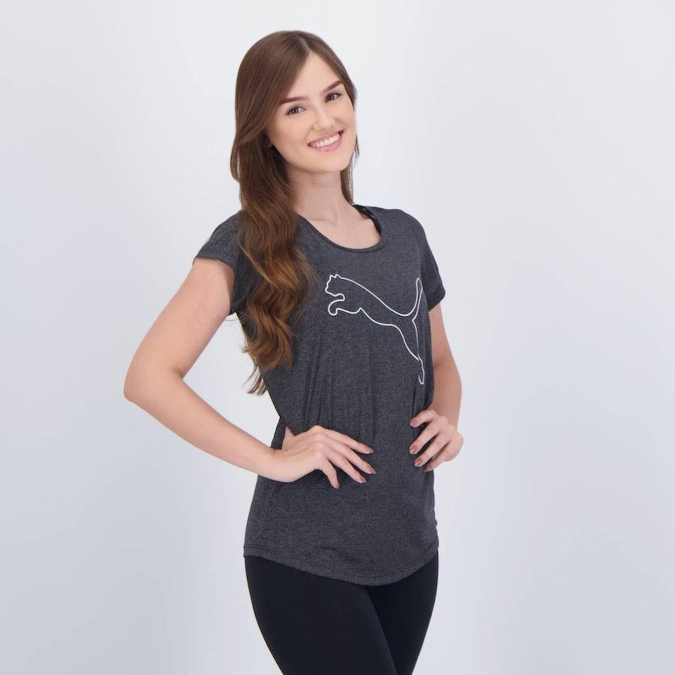 Camiseta Puma Performance Heather Cat - Feminina - Foto 2