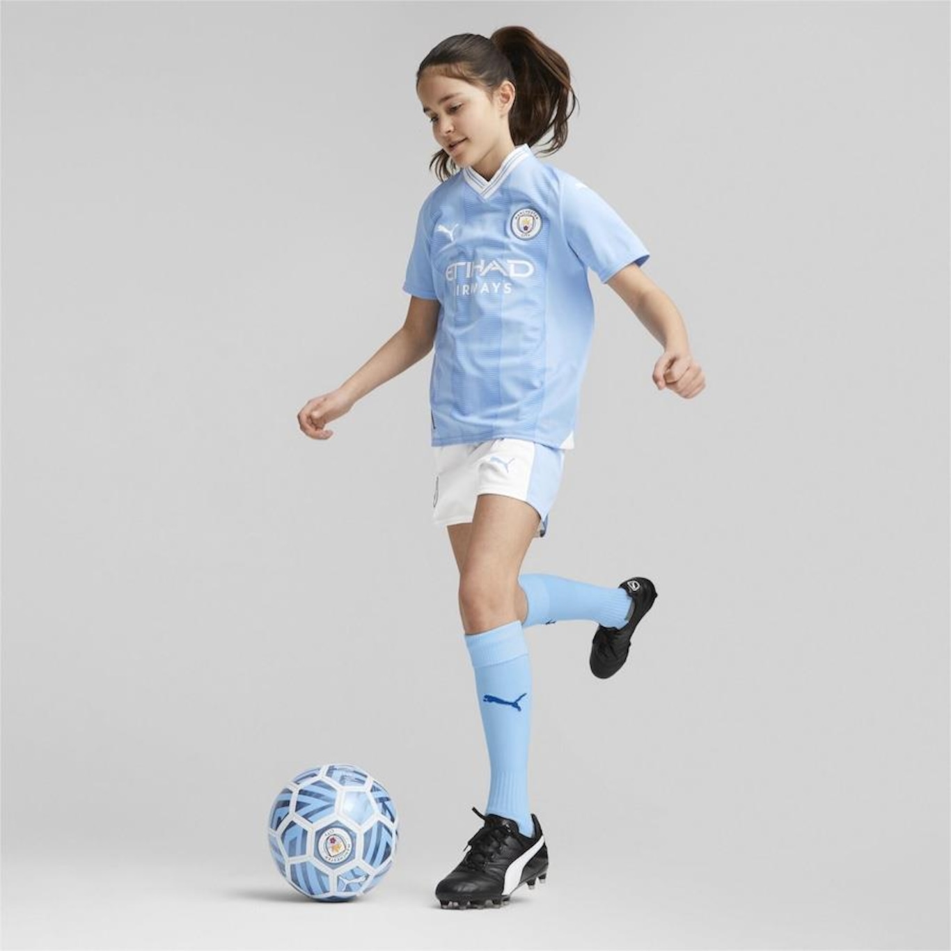 Camisa Manchester City 23/24 Home Jersey Puma - Infantil - Foto 2