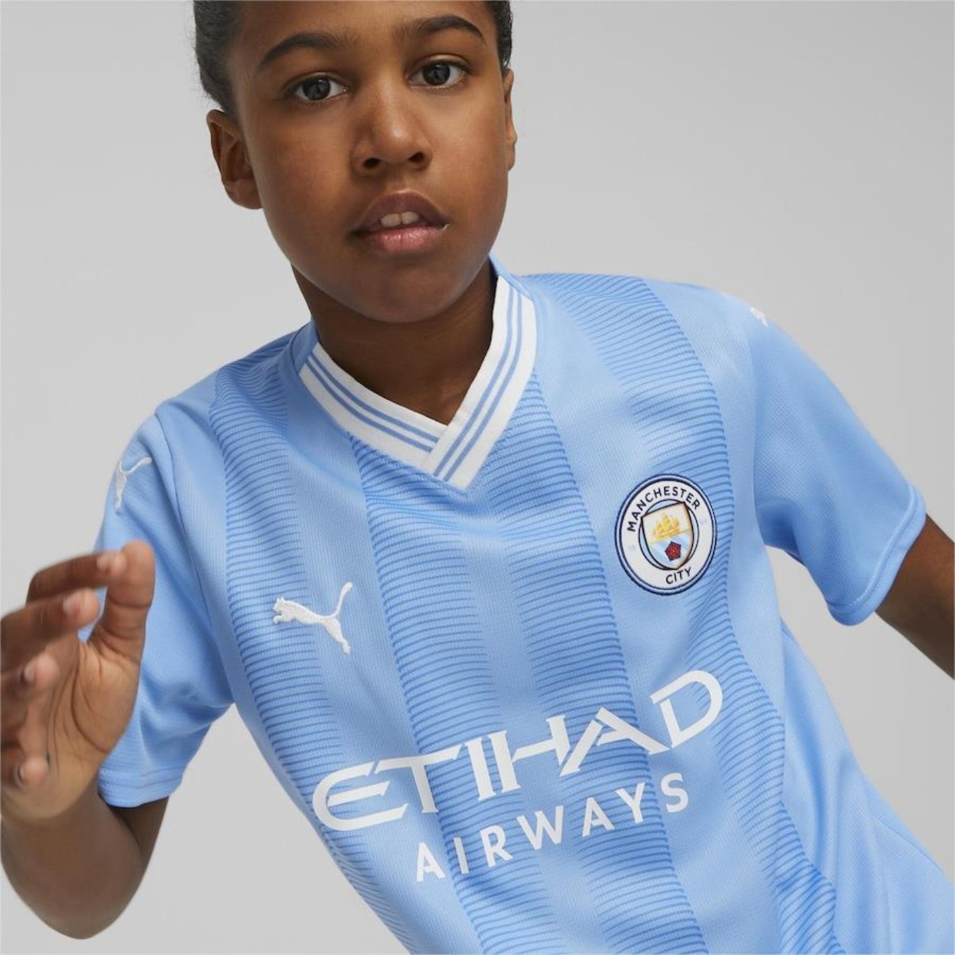 Camisa Manchester City 23/24 Home Jersey Puma - Infantil - Foto 3