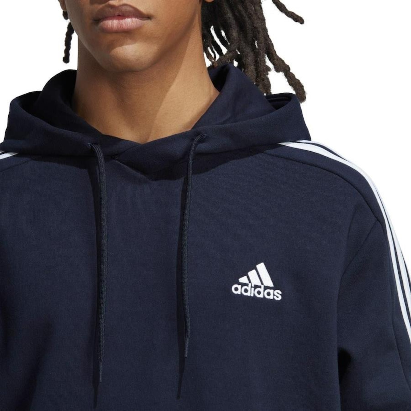 Blusão de Moletom adidas Zíper Regular Essentials 3 Stripes - Masculino - Foto 5