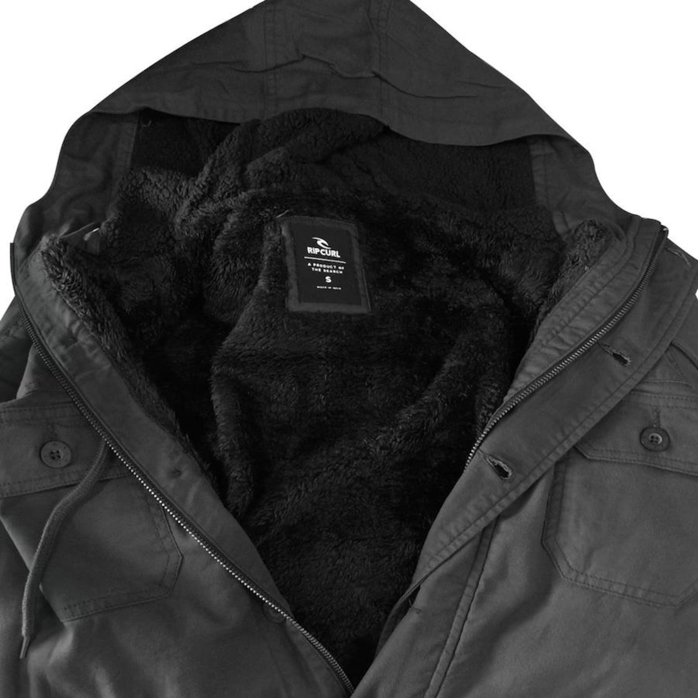 Jaqueta com Capuz Rip Curl Gibbos Jacket com Forro em Sherpa Washed - Masculina - Foto 3