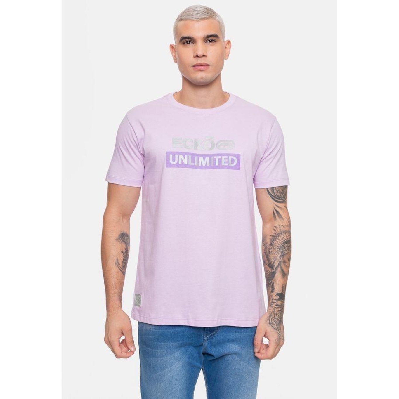 Camiseta Ecko Masculina Flat Rhino Lilás Gentle - Ecko - Masculino - Foto 1