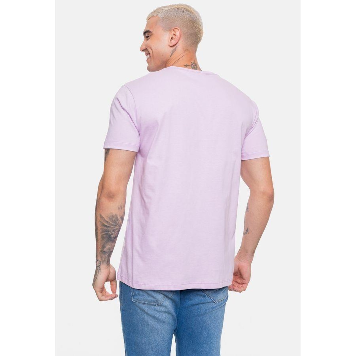 Camiseta Ecko Masculina Flat Rhino Lilás Gentle - Ecko - Masculino - Foto 4