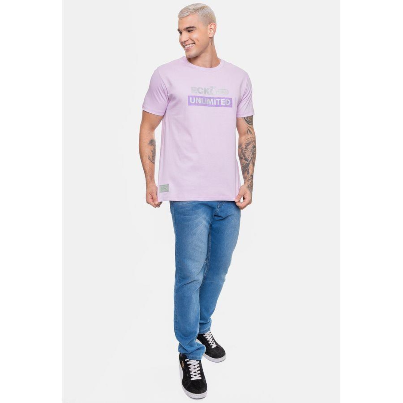 Camiseta Ecko Masculina Flat Rhino Lilás Gentle - Ecko - Masculino - Foto 5