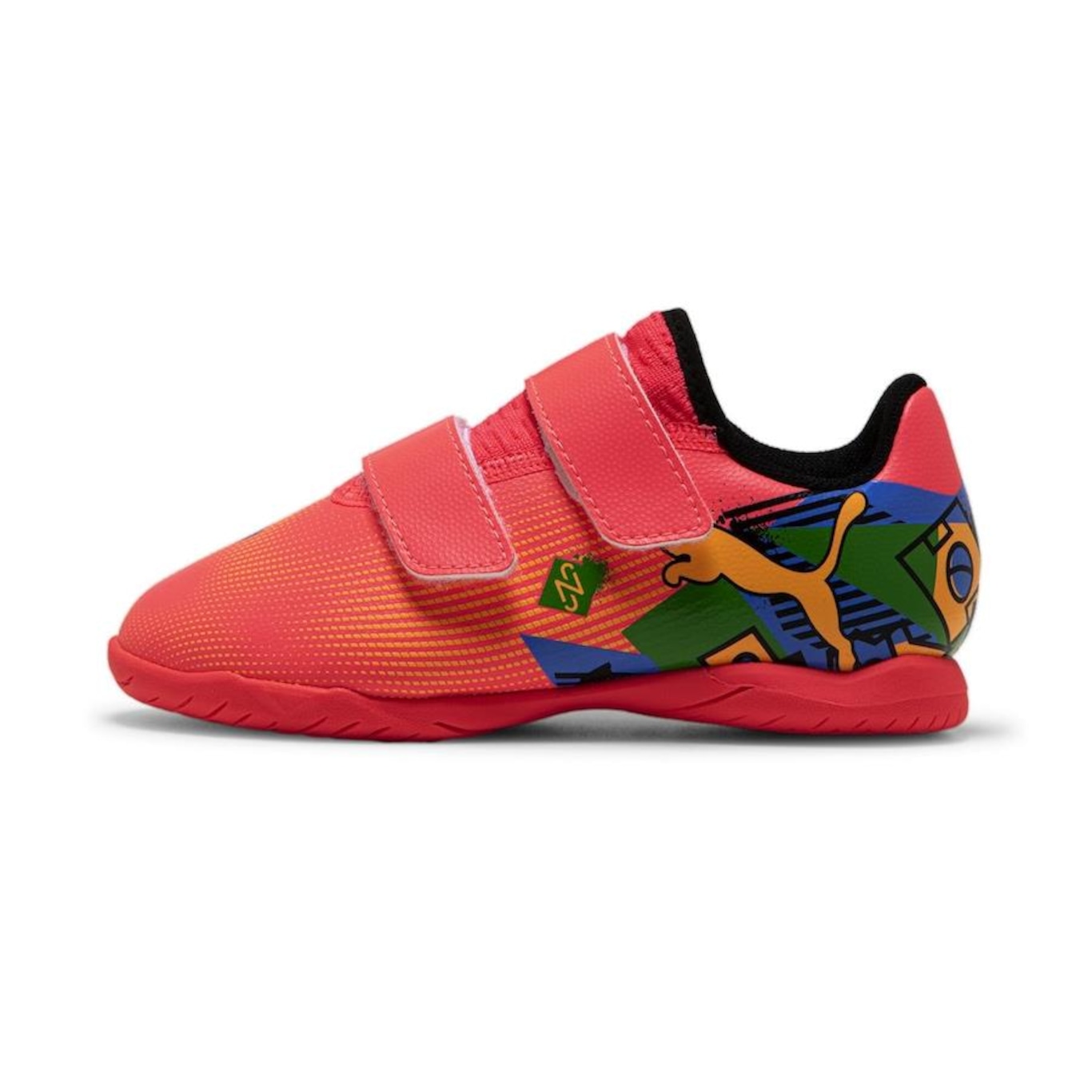 Chuteira Futsal Puma com Velcro Future 7 Play Neymar Jr - Infantil - Foto 1