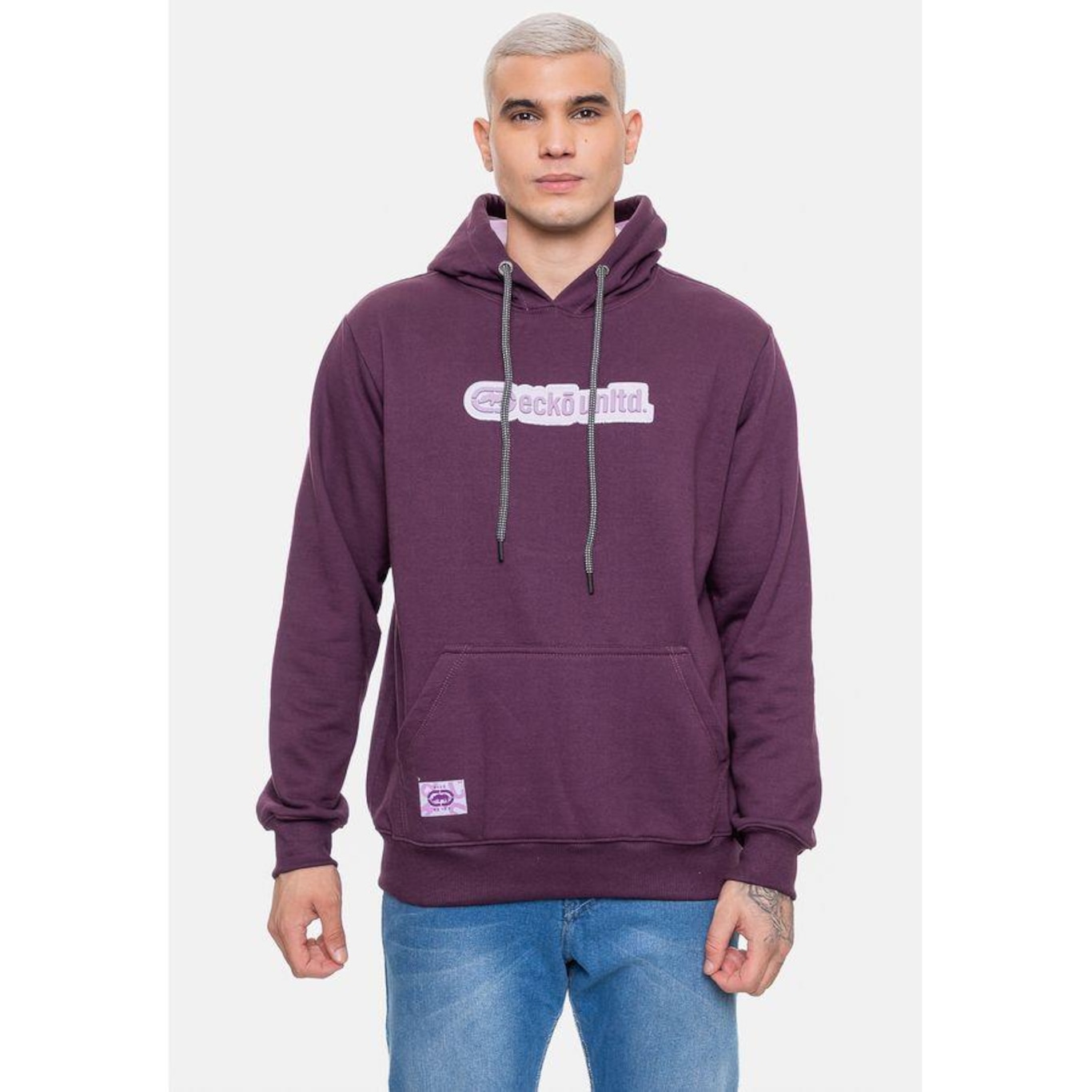 Blusão de Moletom com Capuz Ecko Fashion Basic Rubber Mid Plum - Masculino - Foto 1