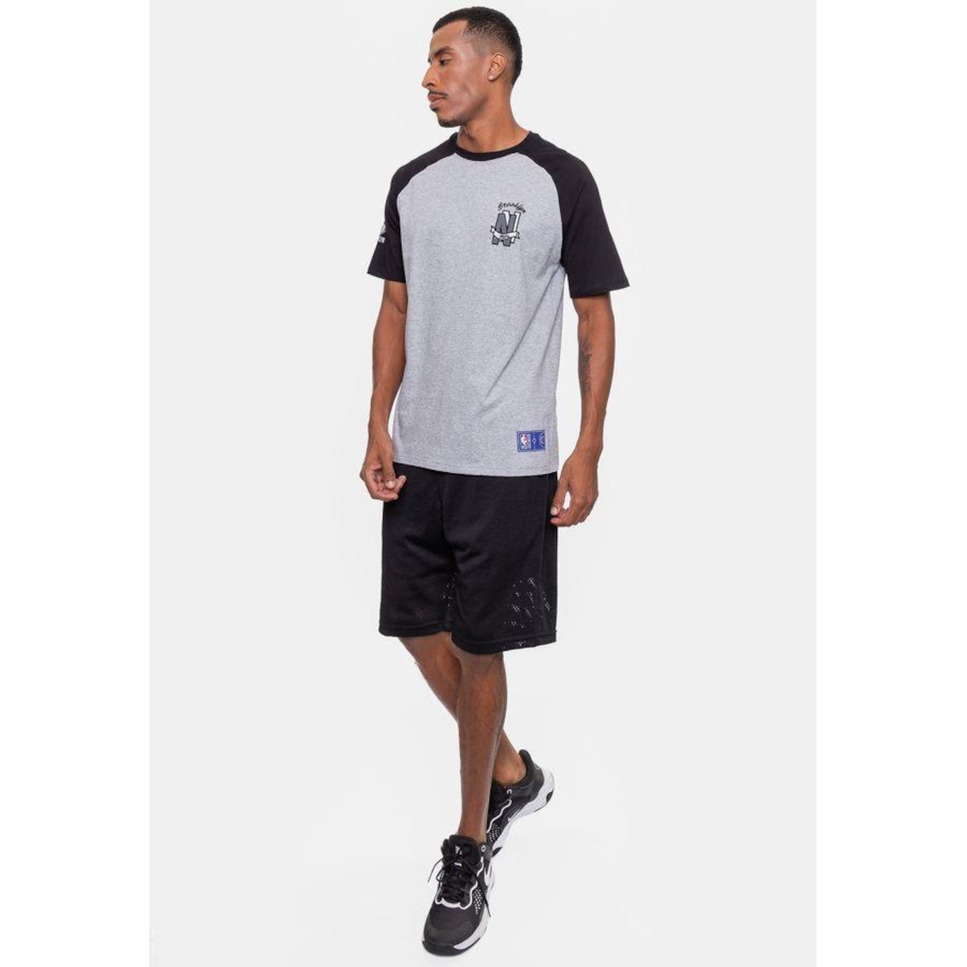 Camiseta Nba Logo Flag Brooklyn Nets - Masculina - Foto 1