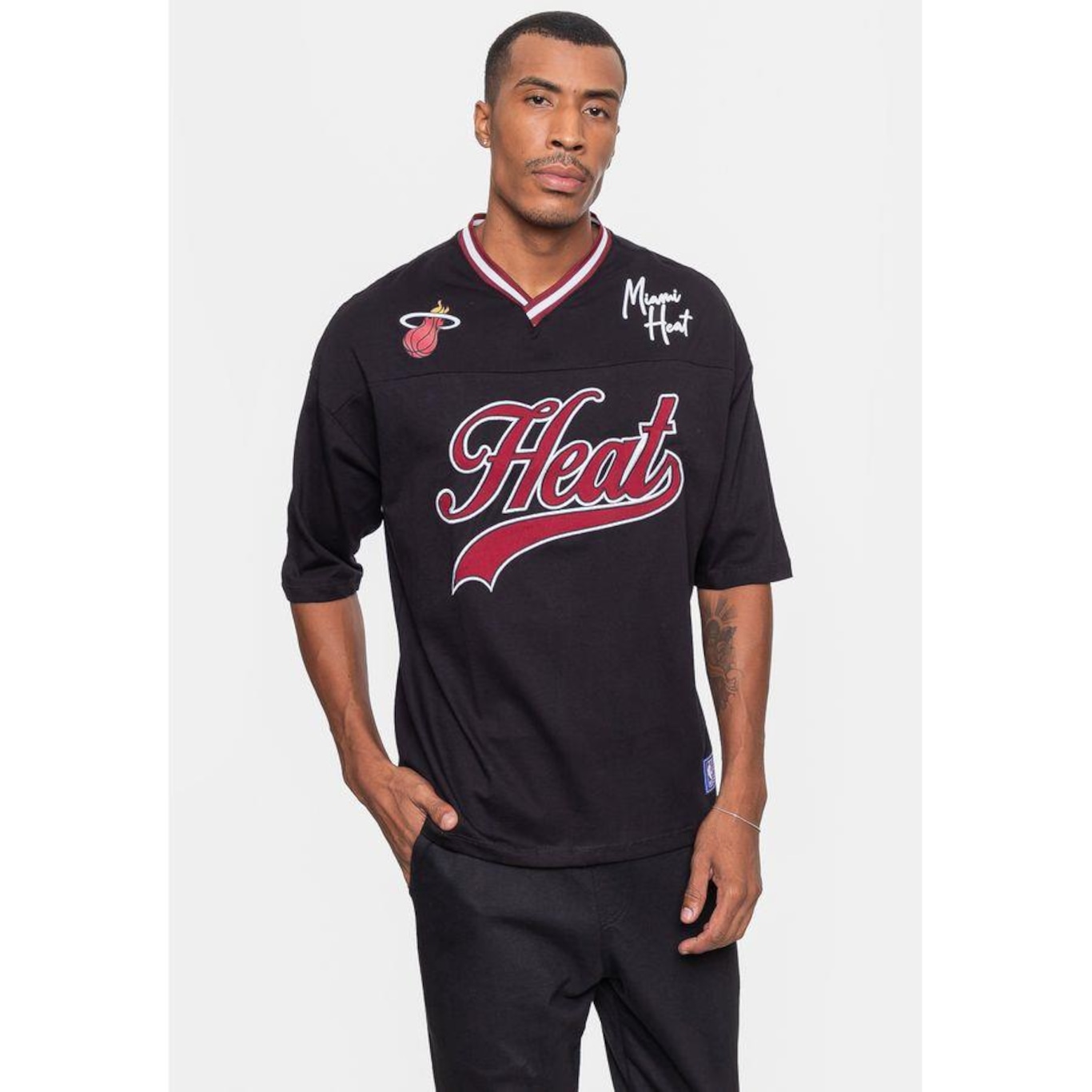 Camiseta Nba Masculina Old Logo Miami Heat - Masculina - Foto 4