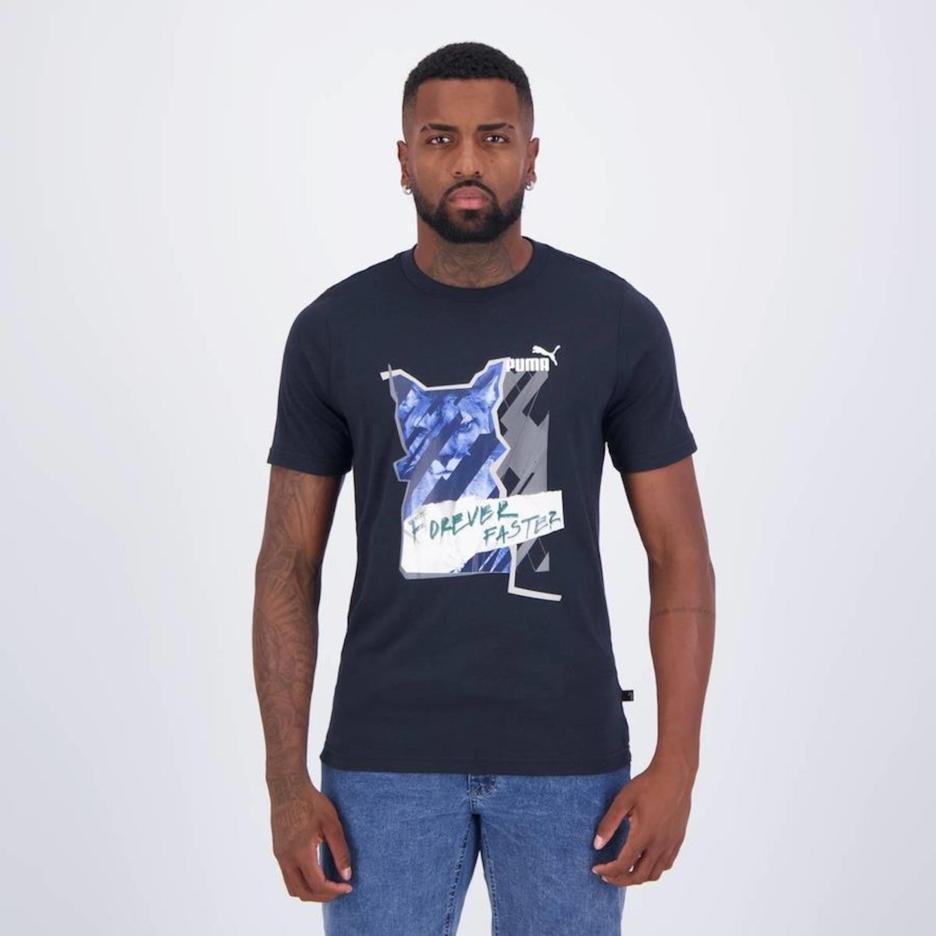 Camiseta Puma Graphics Photoprint Cat - Masculina - Foto 1