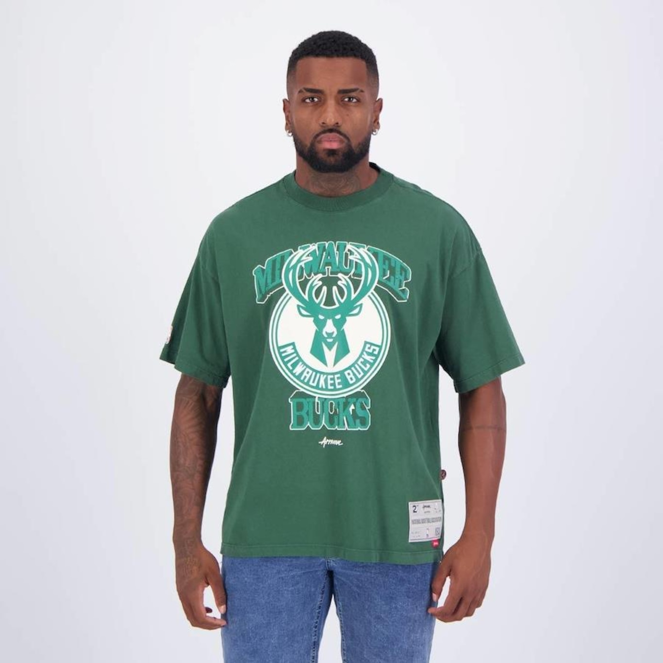 Camiseta Approve Over New Nba Bucks - Unissex - Foto 1