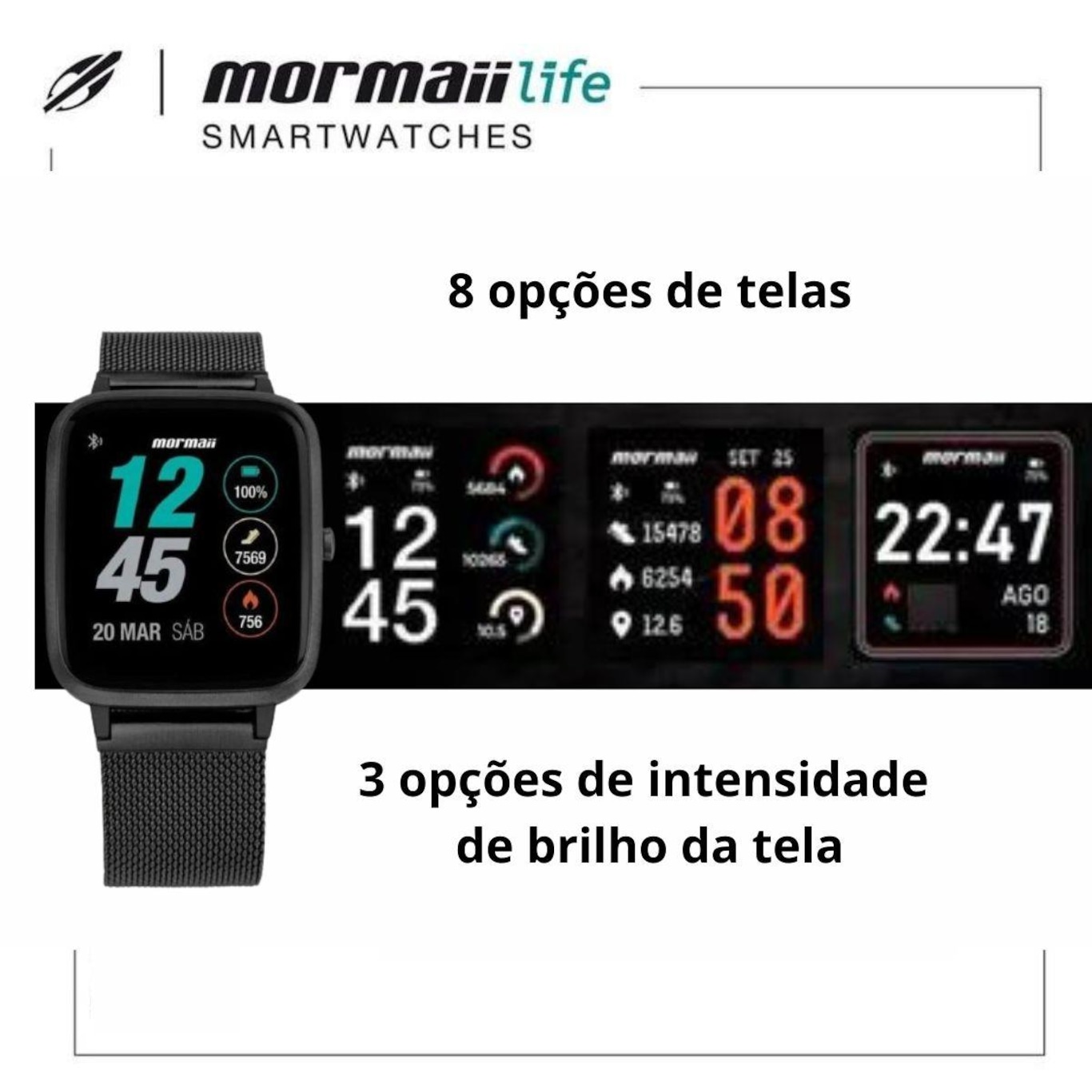 Relógio Smartchwatch Mormaii Life GPS Pulseira de Aço - Unissex - Foto 4