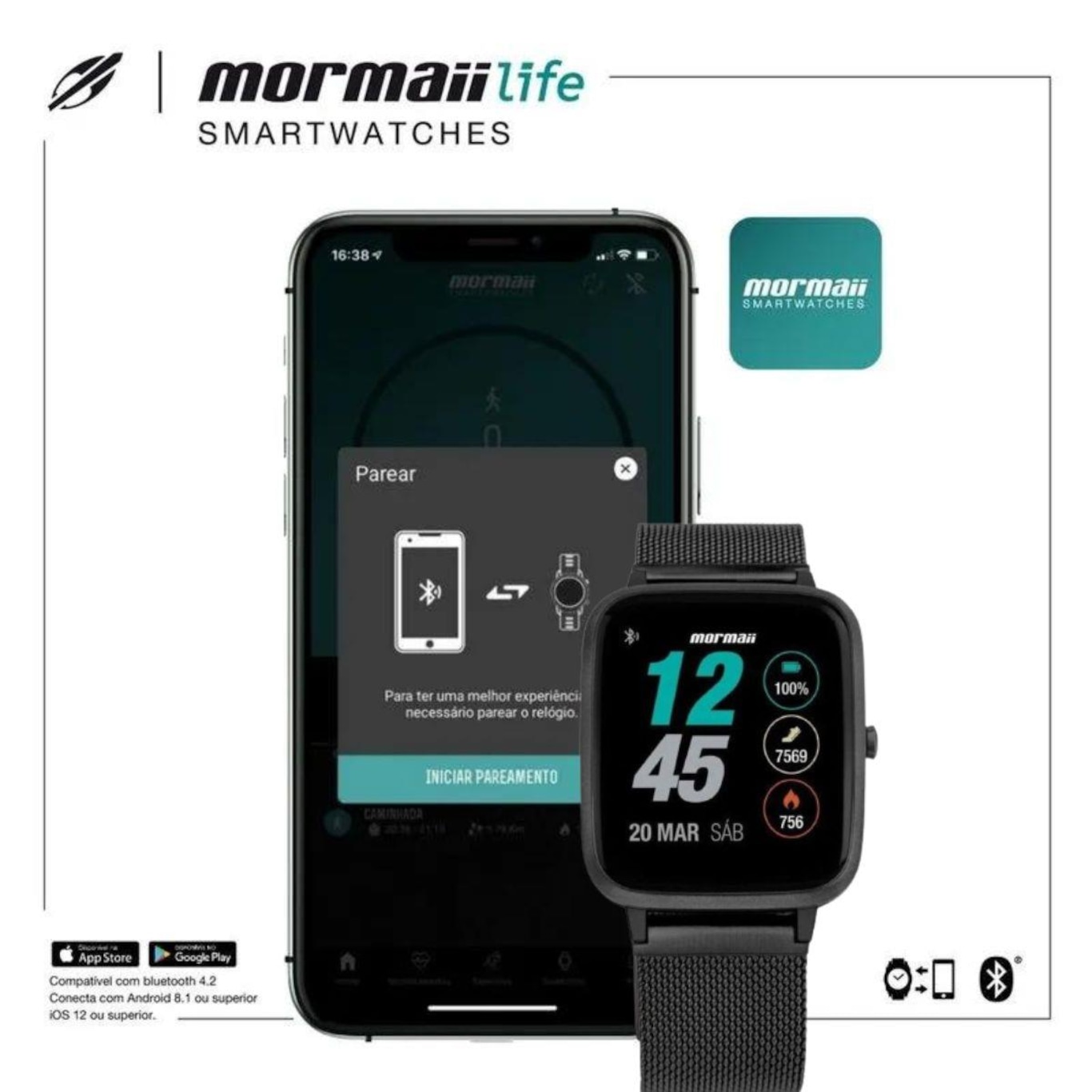 Relógio Smartchwatch Mormaii Life GPS Pulseira de Aço - Unissex - Foto 5