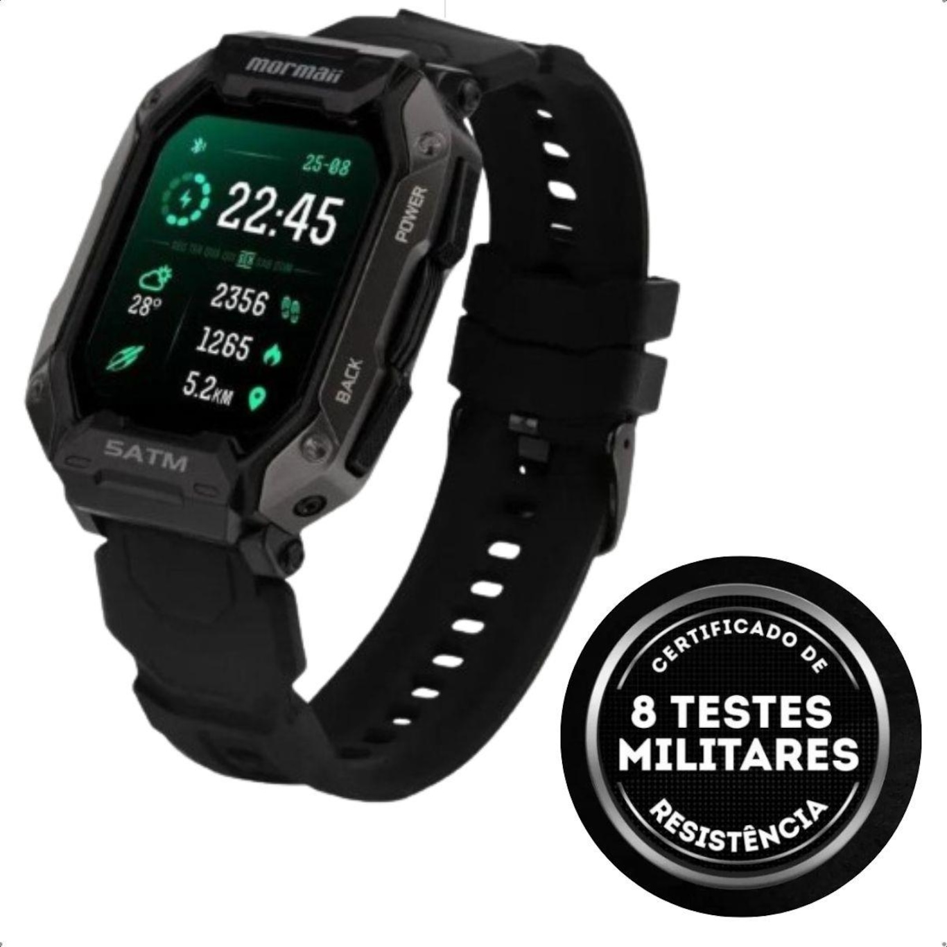 Relógio Smartwatch Mormaii Resistente 5ATm - Unissex - Foto 2